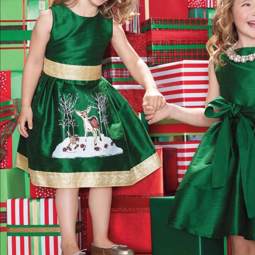 🎅🏻 NWT Chasing Fireflies Fawn of Winter Holiday Christmas Santa Dress 4 4T
